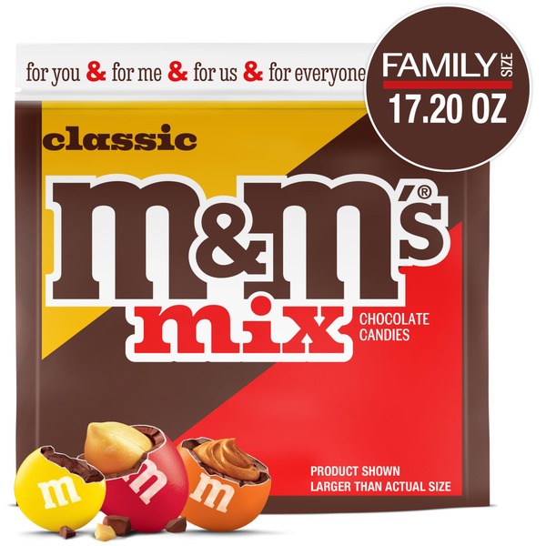 M&M's Classic Mix Chocolate Candy Assortment, Family Size