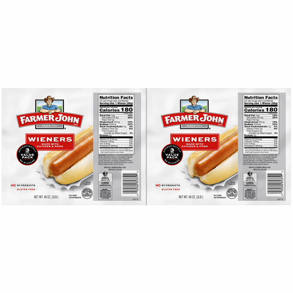 Farmer John Hot Dogs, 3 lbs, 2-count