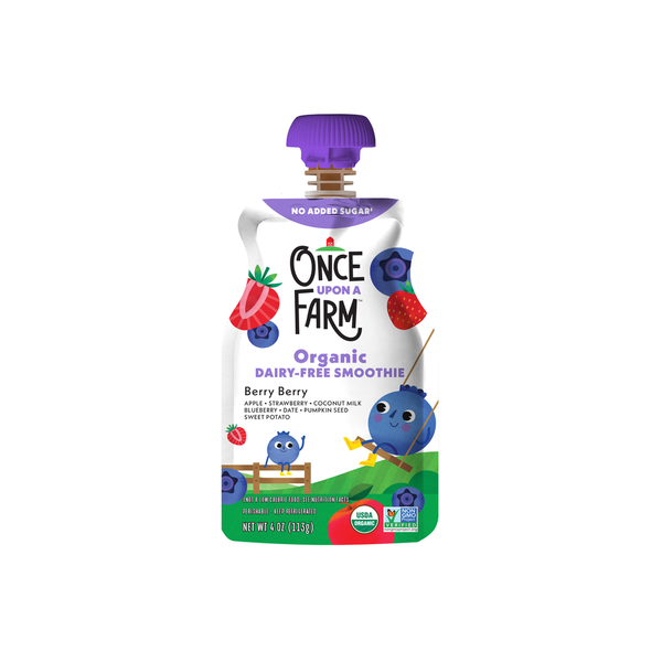Once Upon a Farm Organic Berry Dairy-Free Kids Smoothie Pouch Same