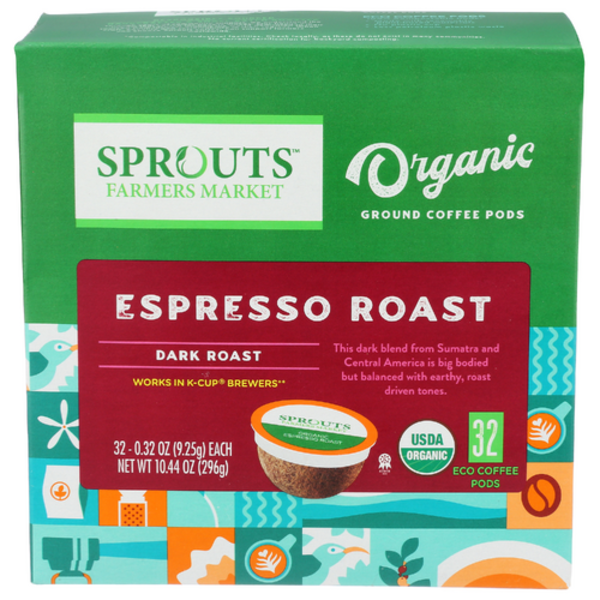 Sprouts Organic Espresso Roast Coffee Pods