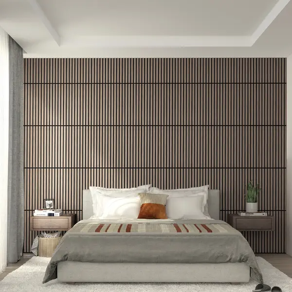 Artika Sonolok Sound-Absorbing Slatted Panel Kit, Walnut