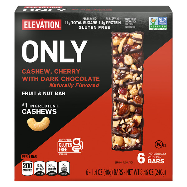 Elevation Dark Chocolate Cherry Cashew Fruit and Nut Bar