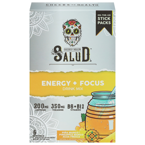 Salud Energy + Focus Drink Mix Pineapple Mango