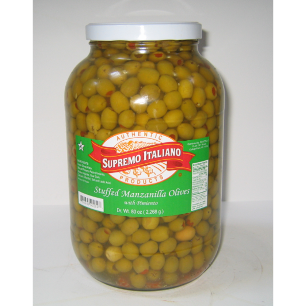 Supremo Italiano - Stuffed Manzanilla Olives - gallon