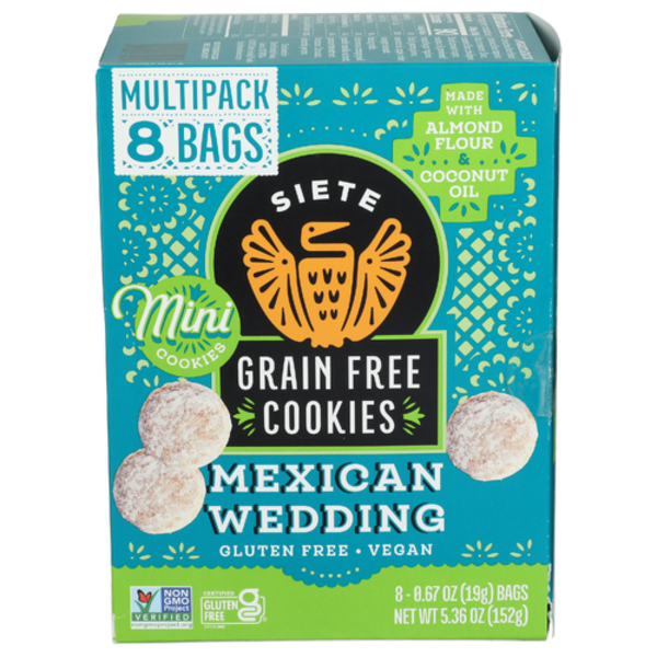 Siete Mexican Wedding Mini Grain Free Cookies 8 Pack