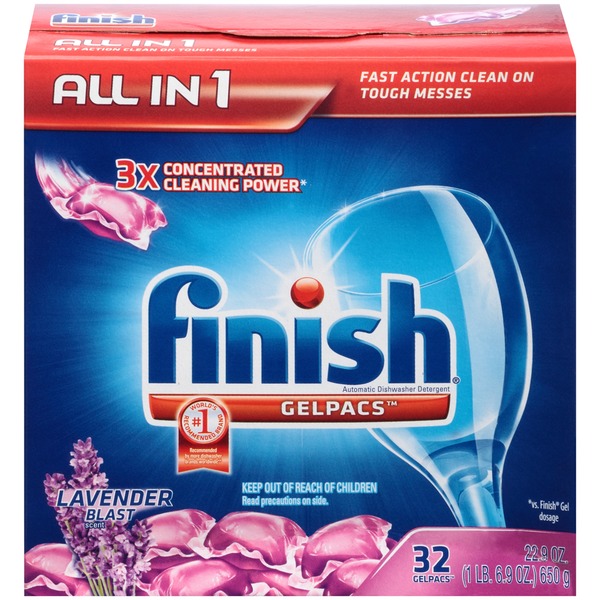 Finish Gelpacs Lavender Blast Automatic Dishwasher Detergent (22.9 oz