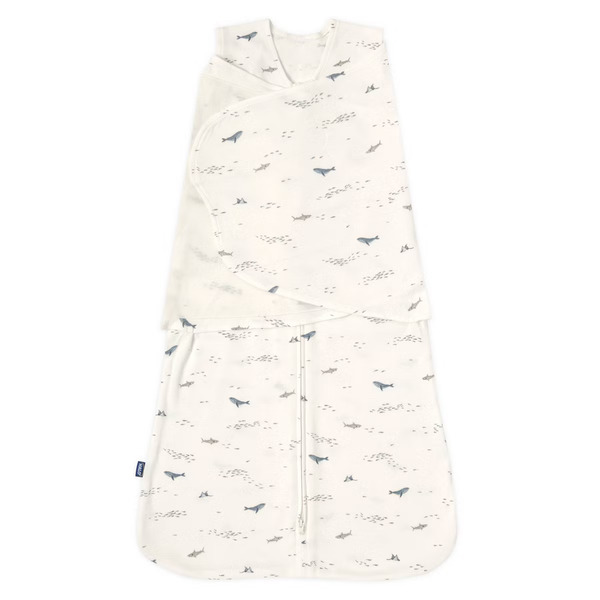 HALO SleepSack Cotton Ocean Life Swaddle Wrap, Newborn