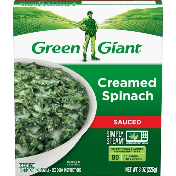Green Giant Simply Steam Creamed Spinach, Sauced Frozen Vegetables