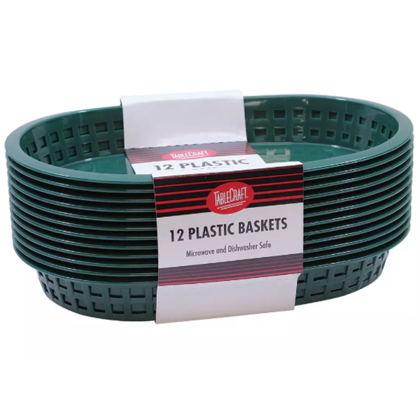 Oval Basket Green - 12 Pack