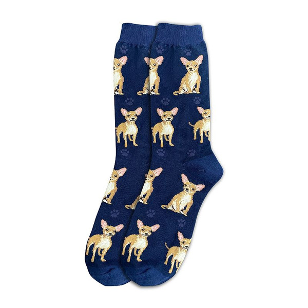 E&S Pet Novelty Chihuahua Happy Tails Socks - Tan - 14"