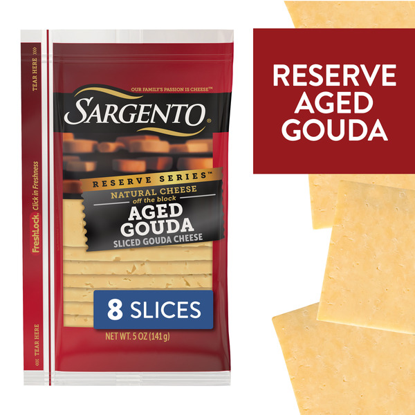 Sargento Reserve Series™  Aged Gouda Natural  Sliced Cheese,  8 Slices