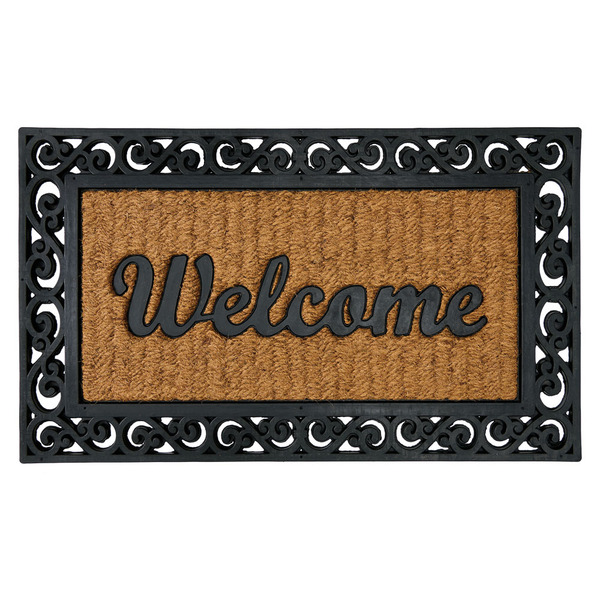 KIRKTON HOUSE Rubber Gate Coir Mat - Rectangle Welcome Same-Day
