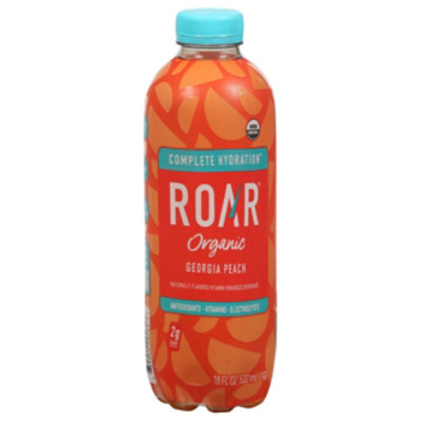 ROAR Organic Vitamin Enhanced Beverage, Organic, Georgia Peach