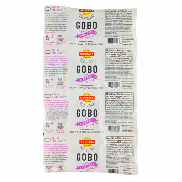 Okuhara Gobo Fried Fish Cake Burdock, 5.5 oz, 4-count