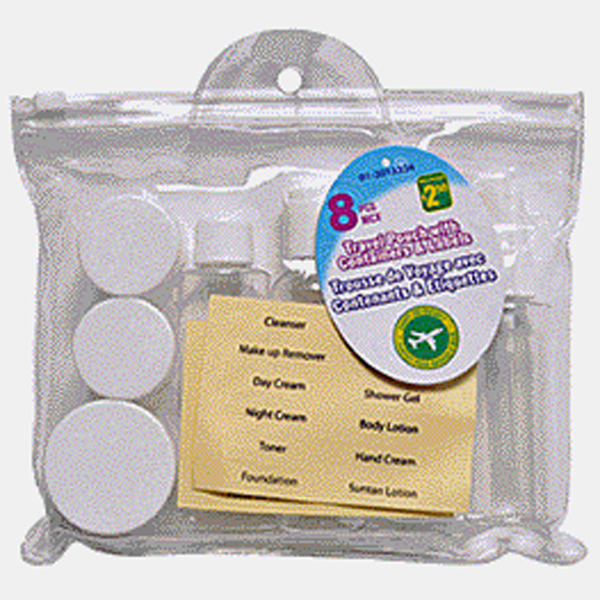 Dollarama L.P. Travel Pouch Set W/ Contain.&Labels 8Pc Same-Day ...