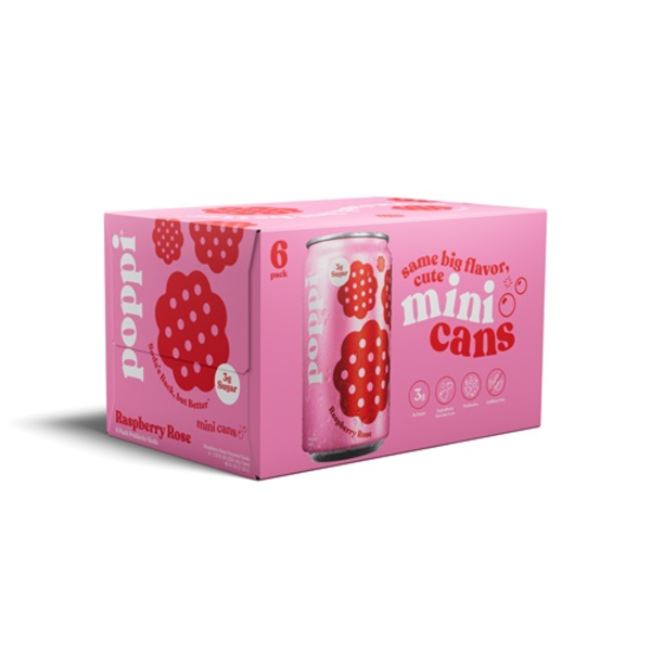 Poppi Raspberry Rose Prebiotic Soda 6 Pack