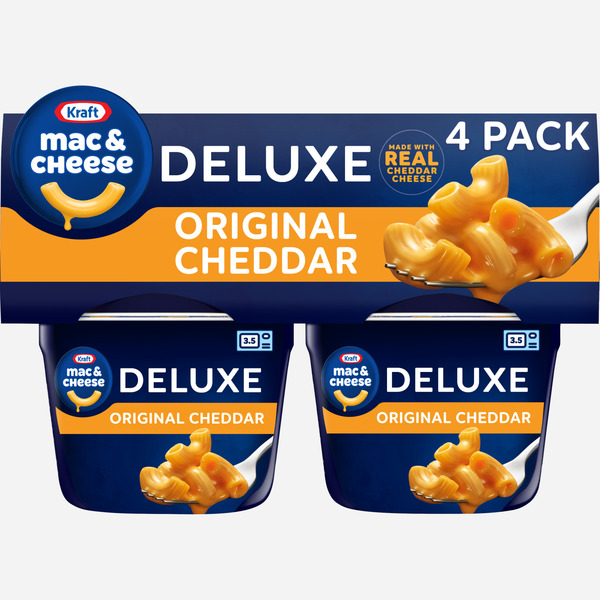 Kraft Deluxe Original Cheddar Mac & Cheese Microwaveable Cups 4 Pack