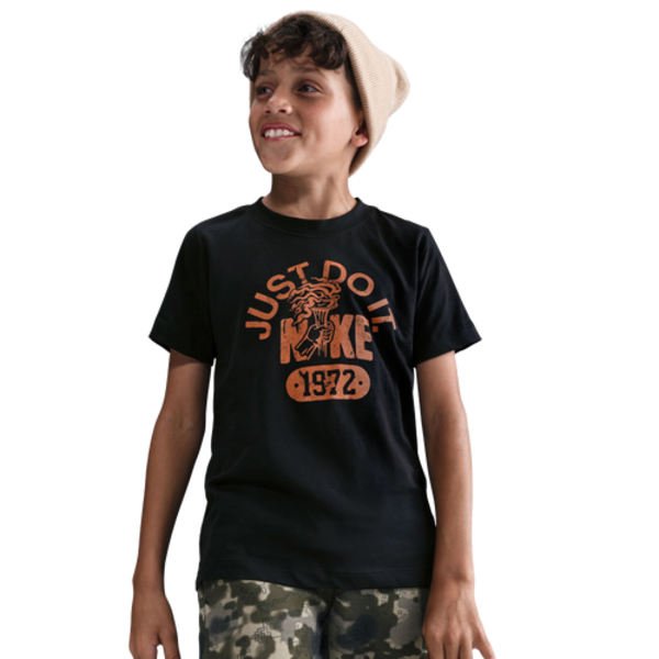 Nike Boys' Just Do It Torch Tee, M - Black/Orange