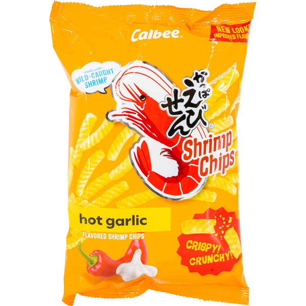 Calbee Shrimp Chips, Hot Garlic, Baked
