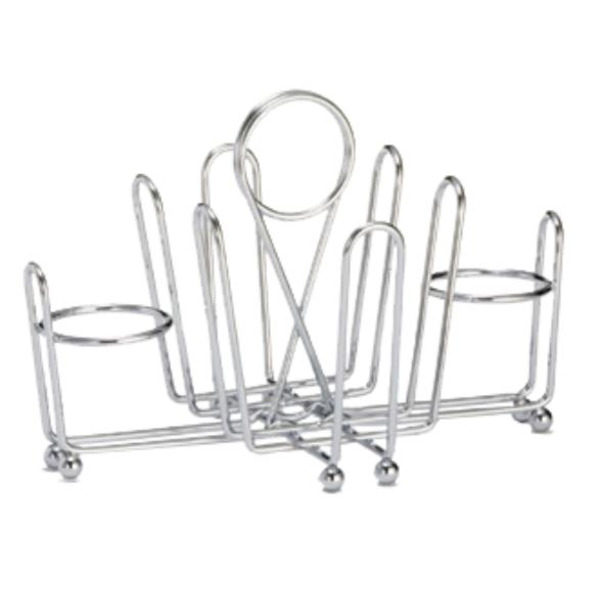 TableCraft - #591C Chrome Plated Rack - Fits 2 Salt & Pepper Shakers & Sugar Packets 8" x 5.5" x 5.625", 1 CT
