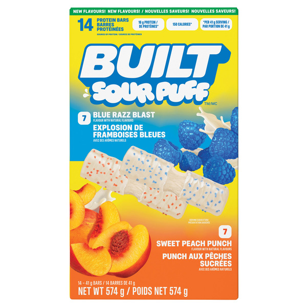 BUILT Sour Puff Protein Bars Variety Pack