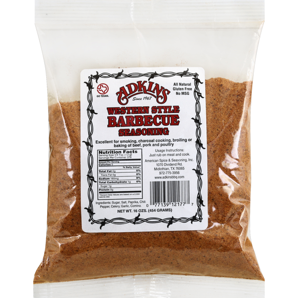 Adkins Seasoning, Barbecue, Western Style (16 oz) Instacart