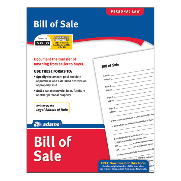 Adams Bill of Sale Form