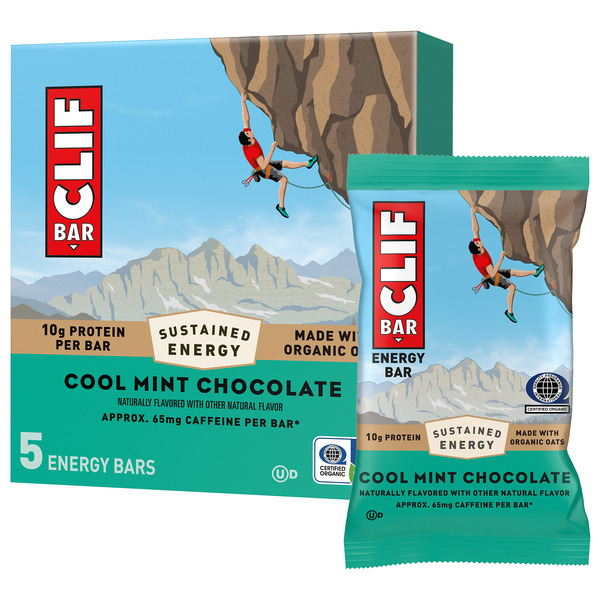 CLIF BAR Energy Protein Bars, Cool Mint Chocolate With Caffeine