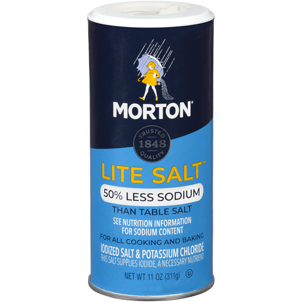 Morton 50% Less Sodium Iodized Salt & Potassium Chloride Same-Day