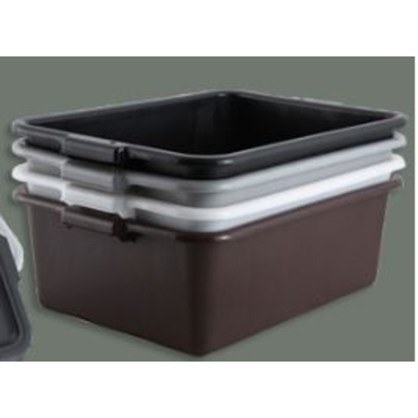 Winco - Standard Weight Polypropylene Dish Box, 7" Depth - Gray, 21.5" x 15.25" x 7" - 1 Ct.