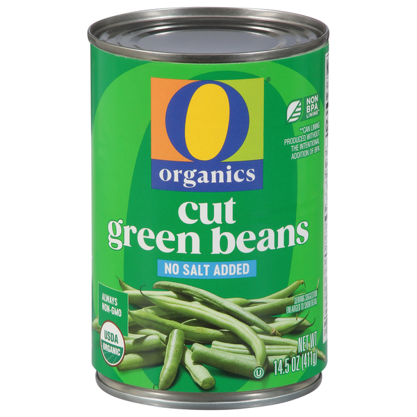 O Organics Green Beans, No Salt Added, Cut