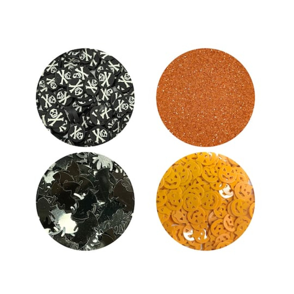 Recollections Black & Orange Pumpkins, Bats & Skulls Confetti Set