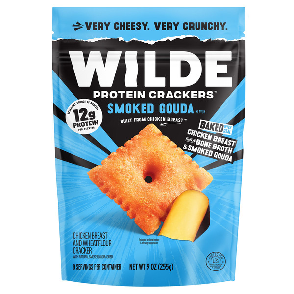 Wilde Protein Smoked Gouda Crackers, 9 oz