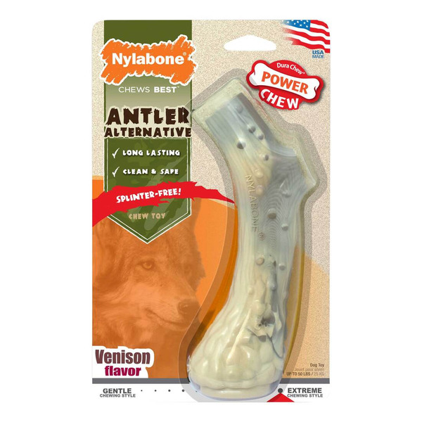 Nylabone Dog Toy, Antler Alternative, Venison