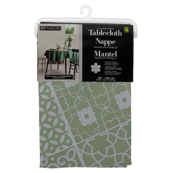 Dollarama Round Flannelback Tablecloth - 60" Same-Day Delivery | Dollarama