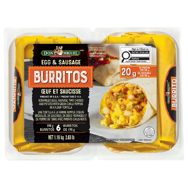 Don Miguel Egg & Sausage Burritos 6 x 198 g