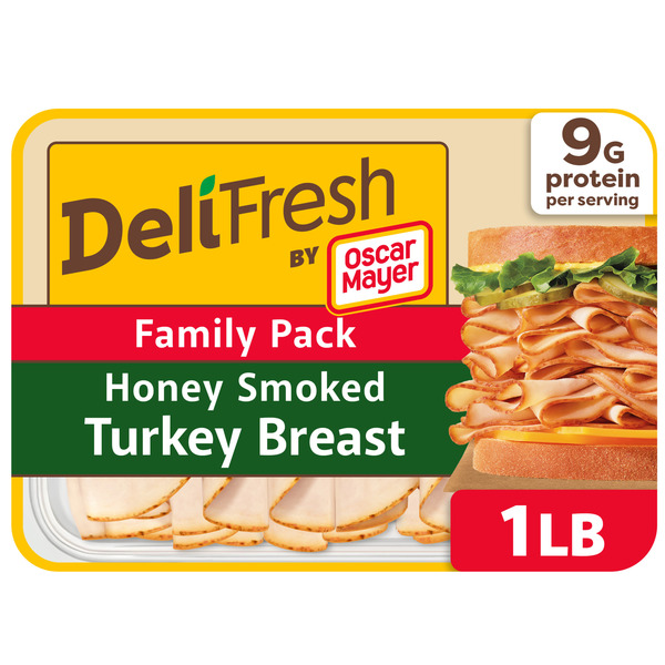 Oscar Mayer Deli Fresh Honey Smoked Turkey Breast Sliced Sandwich Lunch Meat Family Size