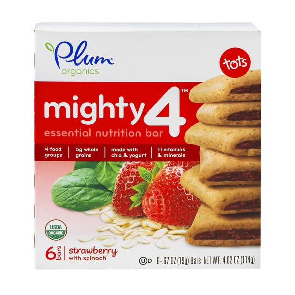 plum organics mighty 4 essential nutrition bar strawberry with plum organics mighty 4 essential nutrition bar strawberry with spinach 6 ct