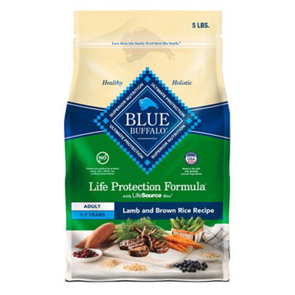 Blue Buffalo Life Protection Formula Natural Adult Dry Dog Food, Lamb and Brown Rice