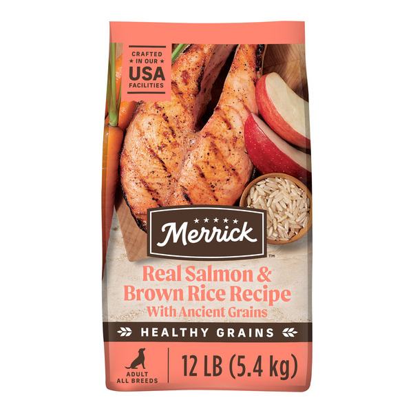 Merrick Healthy Grains Premium Adult Dry Dog Food, Wholesome And Natural  Kibble With Salmon And Brown Rice