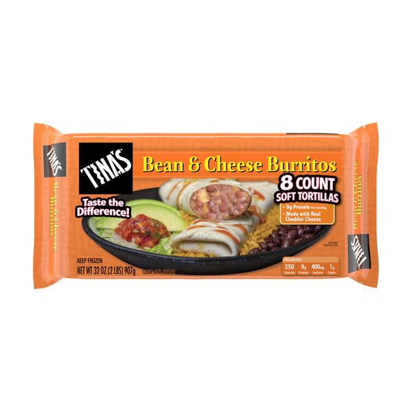 Tina's Bean & Cheese Burritos, Family Quick Meal Pack, Hearty Protein