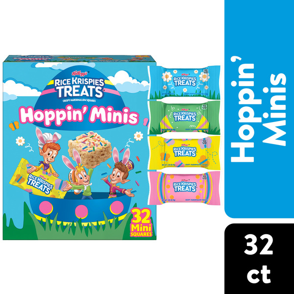 Kellogg's Rice Krispies Treats Hoppin' Minis Crispy Marshmallow Squares, Easter Snacks