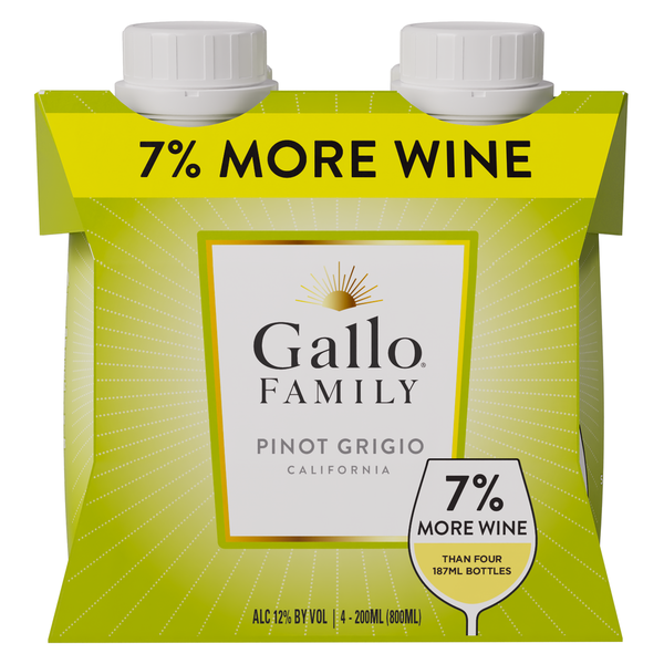 Gallo Family Vineyards Pinot Grigio White Wine Single Serve