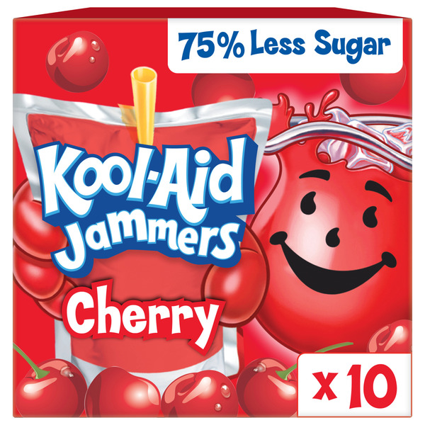 Kool-Aid Jammers Cherry Flavored Kids 0% Juice Drink Pouches Same