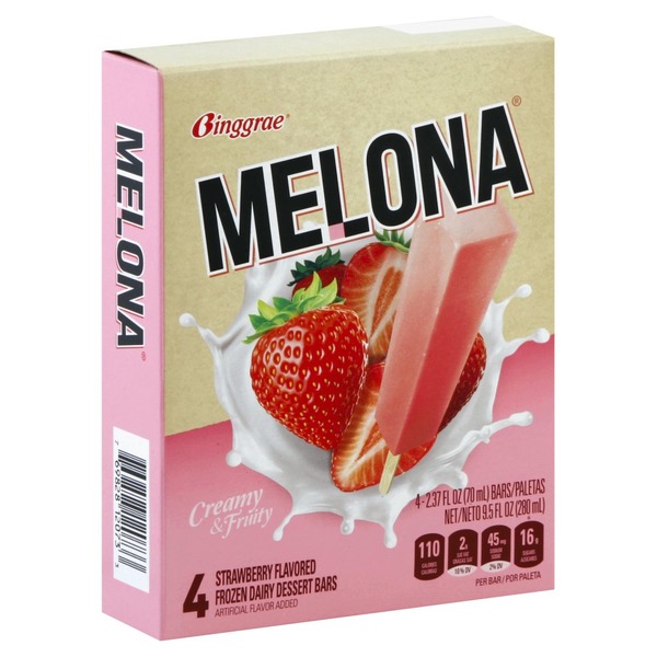 Melona Frozen Dairy Dessert Bars, Strawberry Flavored (2.37 each