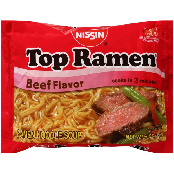 Nissin Top Ramen Noodle - Beef Flavor - 24/3 oz Packet