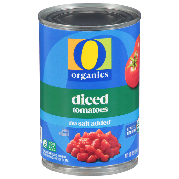 O Organics Tomatoes, No Salt Added, Organic, Diced