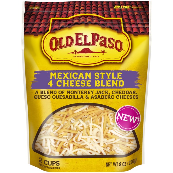 Old El Paso Mexican Style 4 Cheese Blend Shredded Cheese (8 oz) Instacart