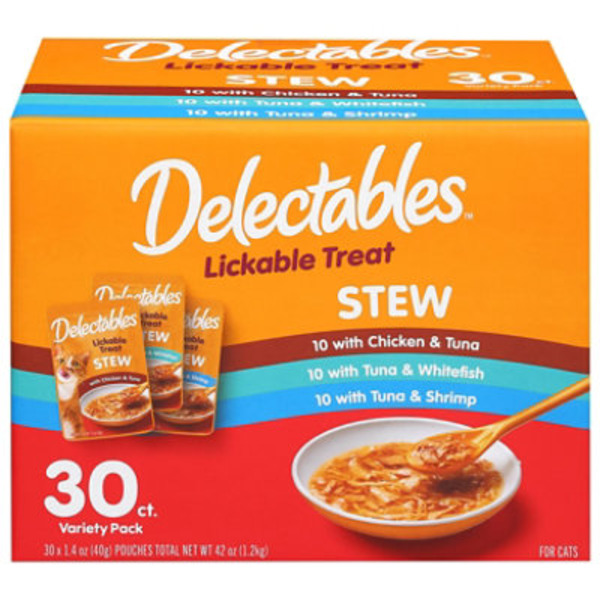 Delectables Stew Chicken & Tuna/Tuna & Whitefish/Tuna & Shrimp Lickable Treat Variety Pack