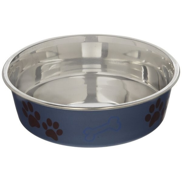 Loving Pets Medium Blueberry Metallic Bella Pet Bowl